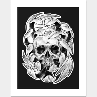 Flower skull Posters and Art